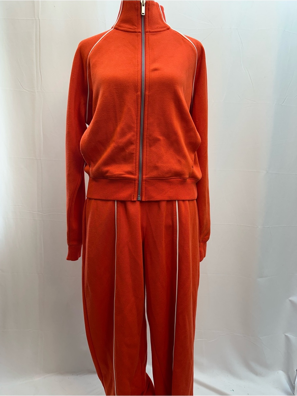 SPANX Orange Zip-Front Track Jacket and Joggers Set M